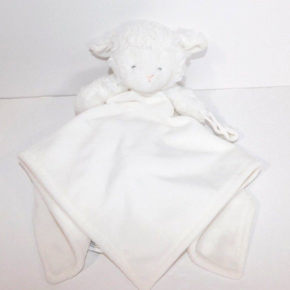 Carters 2016 White Lamb Sheep Security Blanket with Pacifier Holder Lovey Nunu - Picture 1 of 7